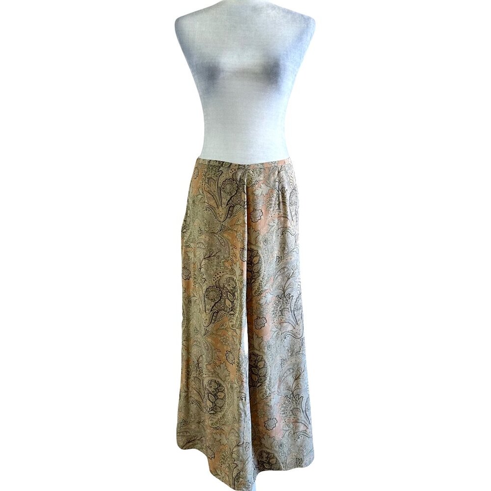 Brooks Brothers Vtg 90s Print paisley Straight Silk Skirt